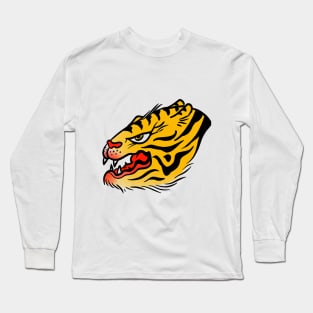 Tora - tiger old school tattoo art Long Sleeve T-Shirt